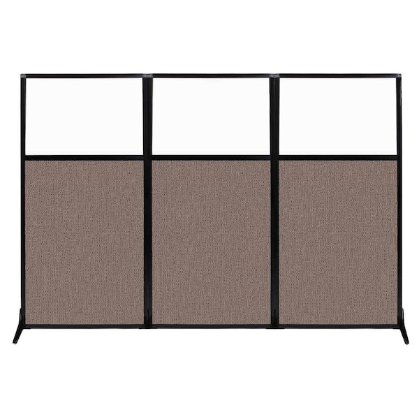 Work Station Screen 99" x 70" Latte Fabric With Clear Window